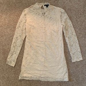 LAST CHANCE long sleeve lace cream dress | forever 21